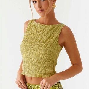 Peppermayo Exclusive - Supernova Boat Neck Top - Lime